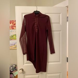 IVY PARK Maroon Asymmetrical Dress